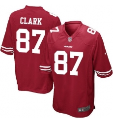 Men's Nike San Francisco 49ers #87 Dwight Clark Game Red Team Color NFL Jersey