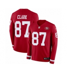 Men's Nike San Francisco 49ers #87 Dwight Clark Limited Red Therma Long Sleeve NFL Jersey