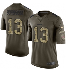 Men's Nike San Francisco 49ers #13 Aaron Burbridge Elite Green Salute to Service NFL Jersey