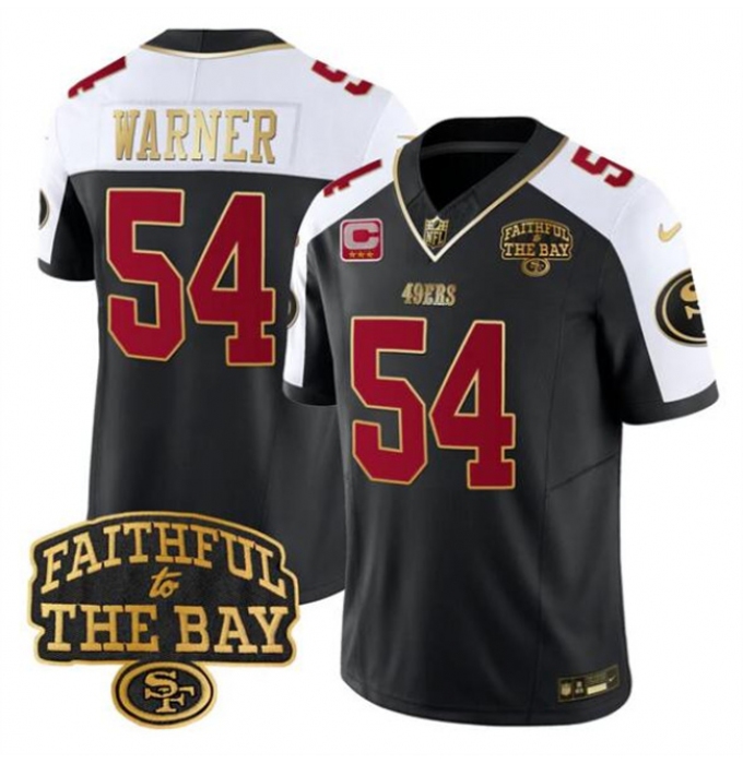 Men's San Francisco 49ers #54 Fred warner Black Alternate 2025 F.U.S.E. 3-Star C With Faithful To The Bay Limited V8 Football Stitched Jersey