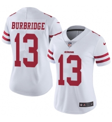 Women's Nike San Francisco 49ers #13 Aaron Burbridge Elite White NFL Jersey
