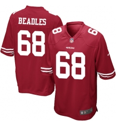 Men's Nike San Francisco 49ers #68 Zane Beadles Game Red Team Color NFL Jersey