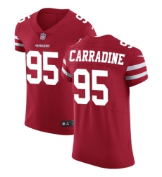 Men's Nike San Francisco 49ers #95 Cornellius Carradine Red Team Color Vapor Untouchable Elite Player NFL Jersey