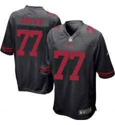 Men's Nike San Francisco 49ers #77 Trent Brown Game Black Alternate NFL Jersey