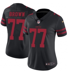 Women's Nike San Francisco 49ers #77 Trent Brown Elite Black Alternate NFL Jersey