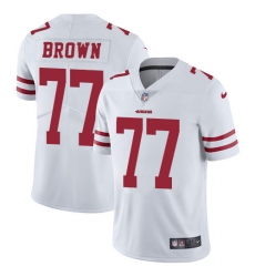 Youth Nike San Francisco 49ers #77 Trent Brown Elite White NFL Jersey