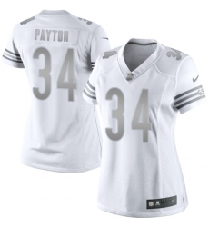 Women's Nike Chicago Bears #34 Walter Payton Limited White Platinum NFL Jersey