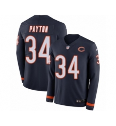 Youth Nike Chicago Bears #34 Walter Payton Limited Navy Blue Therma Long Sleeve NFL Jersey