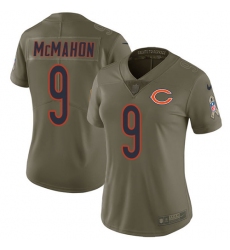 Women's Nike Chicago Bears #9 Jim McMahon Limited Olive 2017 Salute to Service NFL Jersey