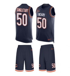 Men's Nike Chicago Bears #50 Mike Singletary Limited Navy Blue Tank Top Suit NFL Jersey