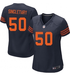 Women's Nike Chicago Bears #50 Mike Singletary Game Navy Blue Alternate NFL Jersey