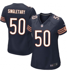 Women's Nike Chicago Bears #50 Mike Singletary Game Navy Blue Team Color NFL Jersey
