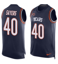 Men's Nike Chicago Bears #40 Gale Sayers Limited Navy Blue Player Name & Number Tank Top NFL Jersey