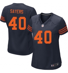 Women's Nike Chicago Bears #40 Gale Sayers Game Navy Blue Alternate NFL Jersey
