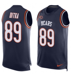 Men's Nike Chicago Bears #89 Mike Ditka Limited Navy Blue Player Name & Number Tank Top NFL Jersey