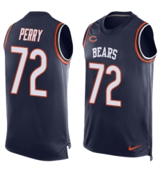 Men's Nike Chicago Bears #72 William Perry Limited Navy Blue Player Name & Number Tank Top NFL Jersey