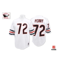 Mitchell and Ness Chicago Bears #72 William Perry White Authentic Throwback NFL Jersey
