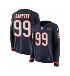 Women's Nike Chicago Bears #99 Dan Hampton Limited Navy Blue Therma Long Sleeve NFL Jersey