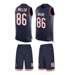 Men's Nike Chicago Bears #86 Zach Miller Limited Navy Blue Tank Top Suit NFL Jersey