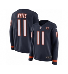 Women's Nike Chicago Bears #11 Kevin White Limited Navy Blue Therma Long Sleeve NFL Jersey