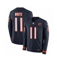Youth Nike Chicago Bears #11 Kevin White Limited Navy Blue Therma Long Sleeve NFL Jersey