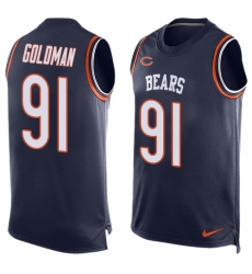 Men's Nike Chicago Bears #91 Eddie Goldman Limited Navy Blue Player Name & Number Tank Top NFL Jersey
