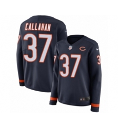 Women's Nike Chicago Bears #37 Bryce Callahan Limited Navy Blue Therma Long Sleeve NFL Jersey