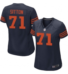 Women's Nike Chicago Bears #71 Josh Sitton Game Navy Blue Alternate NFL Jersey