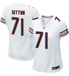 Women's Nike Chicago Bears #71 Josh Sitton Game White NFL Jersey