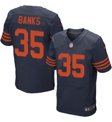 Men's Nike Chicago Bears #35 Johnthan Banks Elite Navy Blue Alternate NFL Jersey