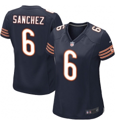 Women's Nike Chicago Bears #6 Mark Sanchez Game Navy Blue Team Color NFL Jersey