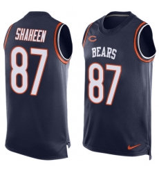 Men's Nike Chicago Bears #87 Adam Shaheen Limited Navy Blue Player Name & Number Tank Top NFL Jersey
