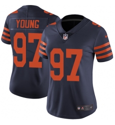 Women's Nike Chicago Bears #97 Willie Young Elite Navy Blue Alternate NFL Jersey