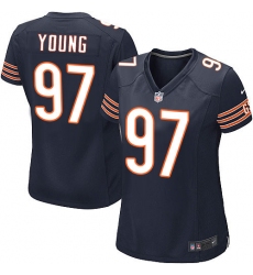 Women's Nike Chicago Bears #97 Willie Young Game Navy Blue Team Color NFL Jersey