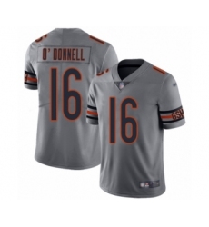 Men's Chicago Bears #16 Pat O'Donnell Limited Silver Inverted Legend Football Jersey