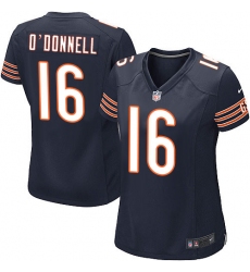 Women's Nike Chicago Bears #16 Pat O'Donnell Game Navy Blue Team Color NFL Jersey