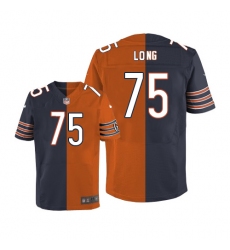 Men's Nike Chicago Bears #75 Kyle Long Elite Navy/Orange Split Fashion NFL Jersey