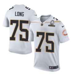 Men's Nike Chicago Bears #75 Kyle Long Elite White Team Rice 2016 Pro Bowl NFL Jersey