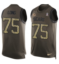Men's Nike Chicago Bears #75 Kyle Long Limited Green Salute to Service Tank Top NFL Jersey