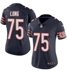Women's Nike Chicago Bears #75 Kyle Long Elite Navy Blue Team Color NFL Jersey