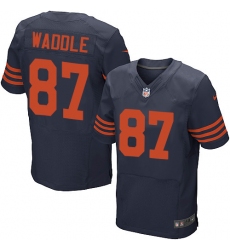 Men's Nike Chicago Bears #87 Tom Waddle Elite Navy Blue Alternate NFL Jersey