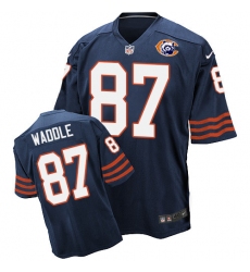 Men's Nike Chicago Bears #87 Tom Waddle Elite Navy Blue Throwback NFL Jersey