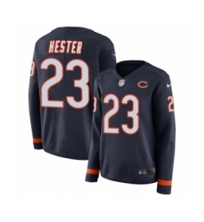 Women's Nike Chicago Bears #23 Devin Hester Limited Navy Blue Therma Long Sleeve NFL Jersey