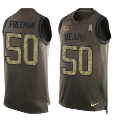 Men's Nike Chicago Bears #50 Jerrell Freeman Limited Green Salute to Service Tank Top NFL Jersey