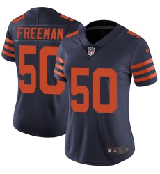 Women's Nike Chicago Bears #50 Jerrell Freeman Elite Navy Blue Alternate NFL Jersey