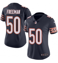 Women's Nike Chicago Bears #50 Jerrell Freeman Elite Navy Blue Team Color NFL Jersey