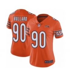 Women's Chicago Bears #90 Jonathan Bullard Orange Alternate 100th Season Limited Football Jersey