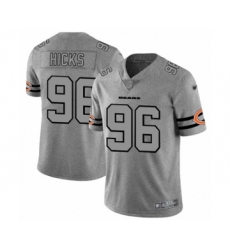 Men's Chicago Bears #96 Akiem Hicks Limited Gray Team Logo Gridiron Football Jersey