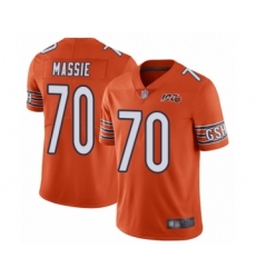 Men's Chicago Bears #70 Bobby Massie Orange Alternate 100th Season Limited Football Jersey