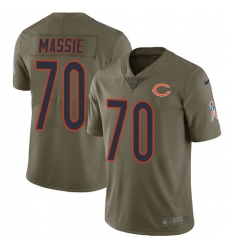 Men's Nike Chicago Bears #70 Bobby Massie Limited Olive 2017 Salute to Service NFL Jersey